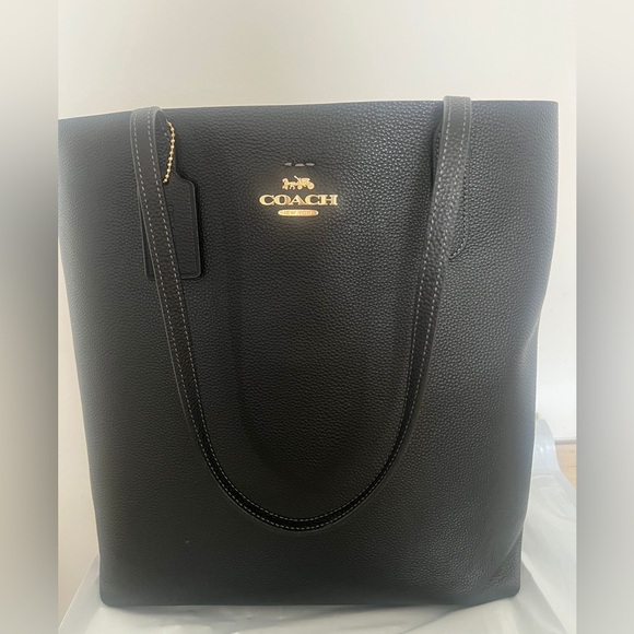 Coach Thea Leather Large Shoulder Tote Black - Picture 10 of 10